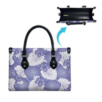 Purple Aloha Hawaii Leather Bag Monstera Hibiscus Plumeria Seamless Vibes - Polynesian Pride