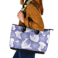 Purple Aloha Hawaii Leather Tote Bag Monstera Hibiscus Plumeria Seamless Vibes LT14 Purple - Polynesian Pride