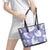 Purple Aloha Hawaii Leather Tote Bag Monstera Hibiscus Plumeria Seamless Vibes - Polynesian Pride