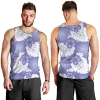 Purple Aloha Hawaii Men Tank Top Monstera Hibiscus Plumeria Seamless Vibes LT14 - Polynesian Pride