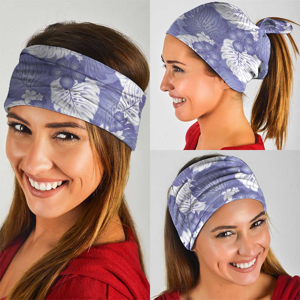 Purple Aloha Hawaii Neck Gaiter Monstera Hibiscus Plumeria Seamless Vibes LT14