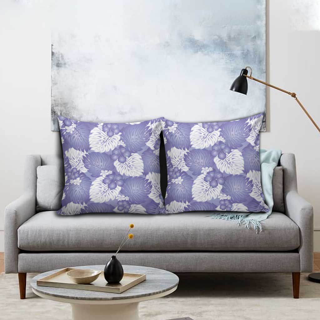 Purple Aloha Hawaii Pillow Cover Monstera Hibiscus Plumeria Seamless Vibes - Polynesian Pride