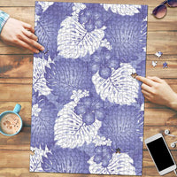 Purple Aloha Hawaii Puzzle Monstera Hibiscus Plumeria Seamless Vibes LT14 Purple - Polynesian Pride