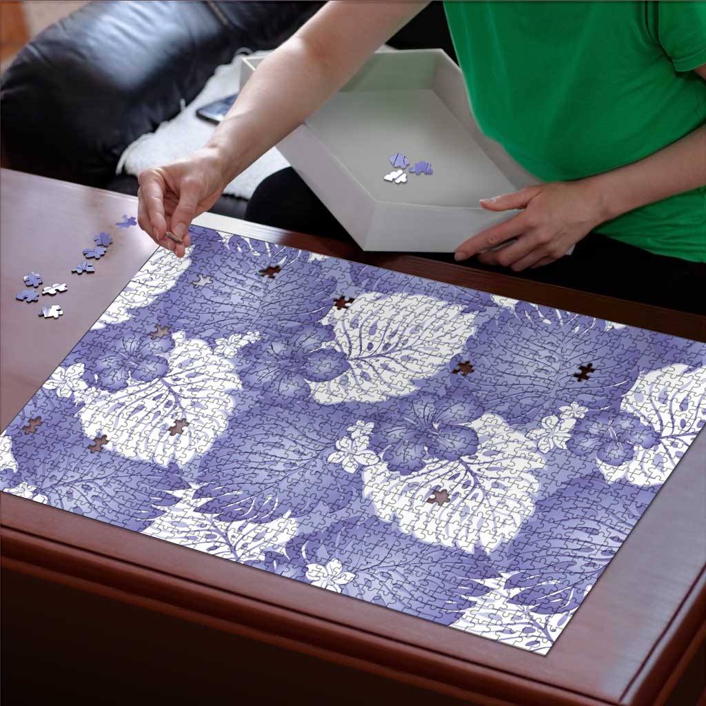 Purple Aloha Hawaii Puzzle Monstera Hibiscus Plumeria Seamless Vibes LT14 - Polynesian Pride
