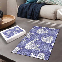Purple Aloha Hawaii Puzzle Monstera Hibiscus Plumeria Seamless Vibes LT14 - Polynesian Pride