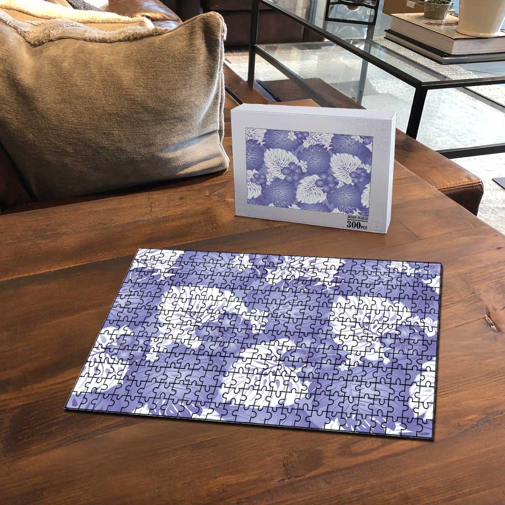 Purple Aloha Hawaii Puzzle Monstera Hibiscus Plumeria Seamless Vibes LT14 - Polynesian Pride