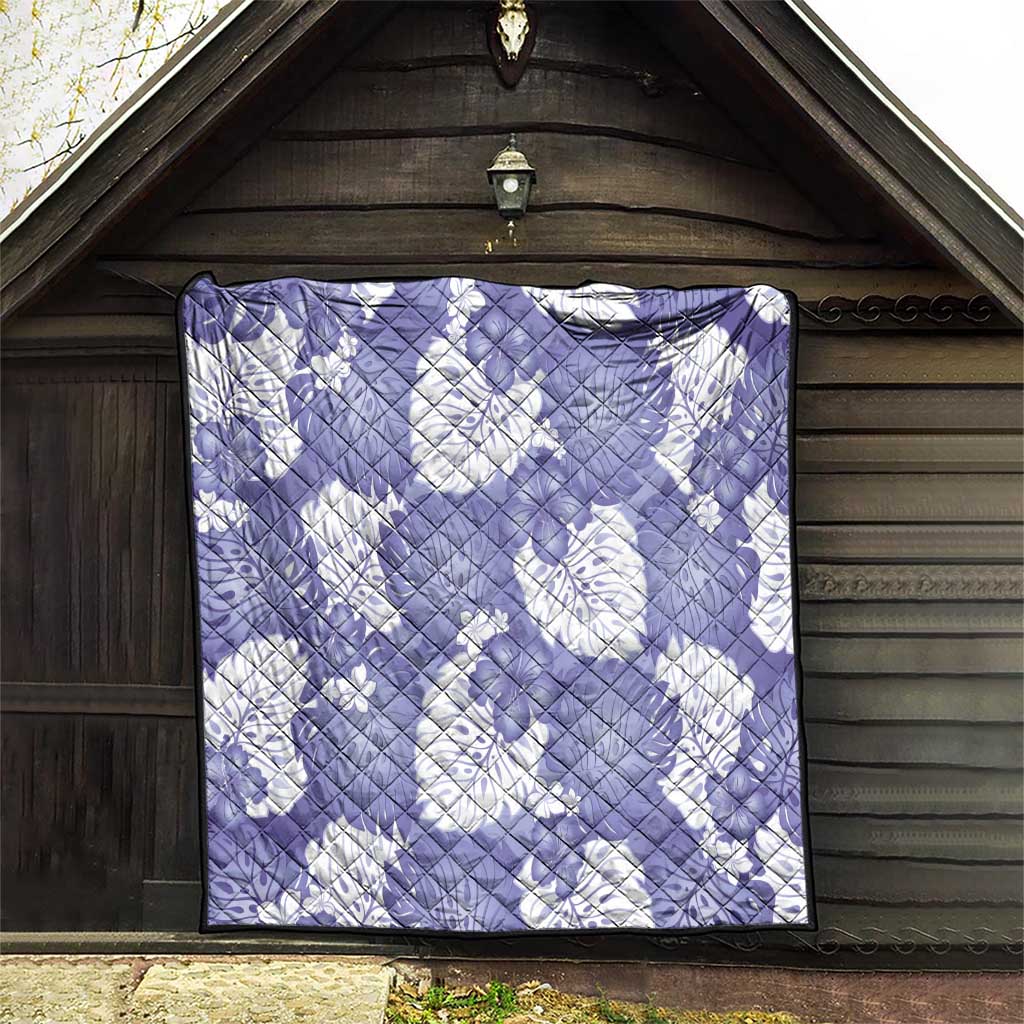 Purple Aloha Hawaii Quilt Monstera Hibiscus Plumeria Seamless Vibes - Polynesian Pride