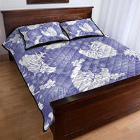 Purple Aloha Hawaii Quilt Bed Set Monstera Hibiscus Plumeria Seamless Vibes - Polynesian Pride