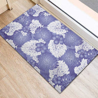 Purple Aloha Hawaii Rubber Doormat Monstera Hibiscus Plumeria Seamless Vibes LT14 - Polynesian Pride