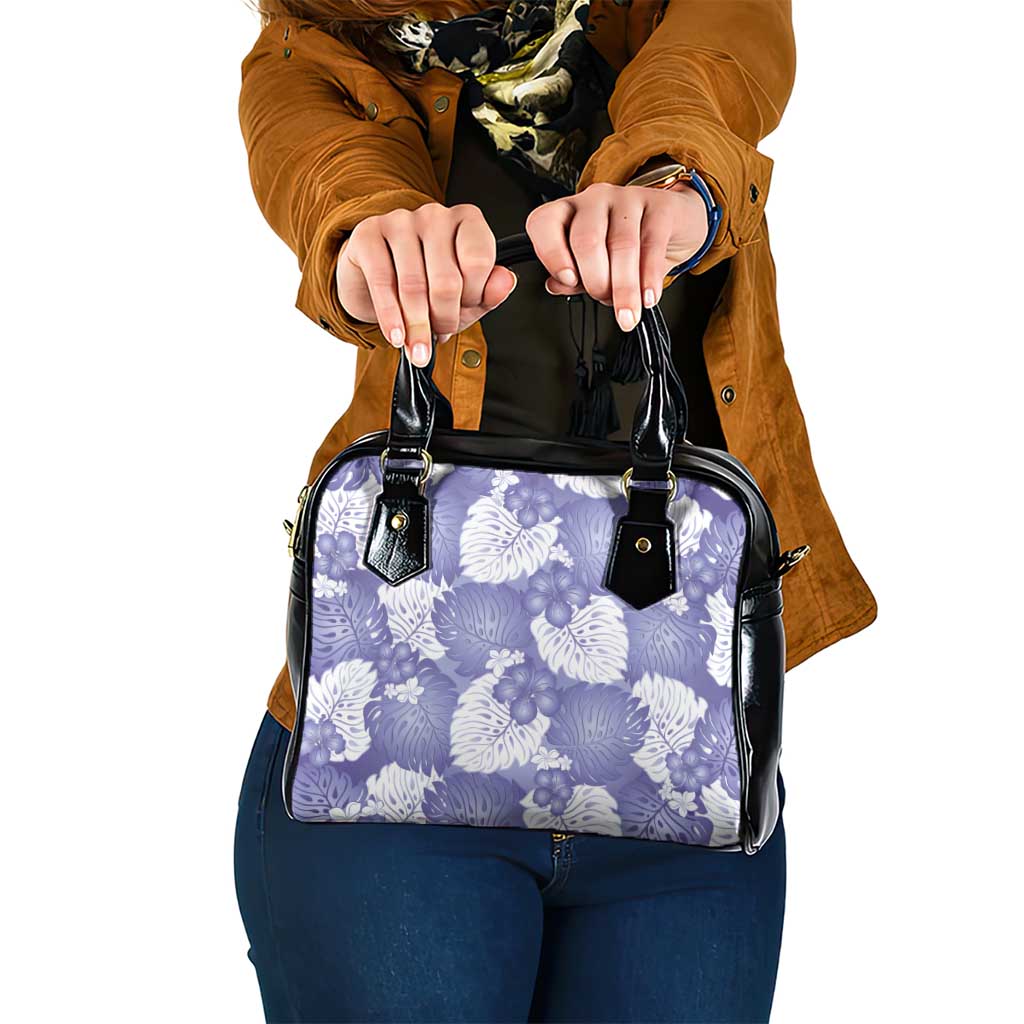 Purple Aloha Hawaii Shoulder Handbag Monstera Hibiscus Plumeria Seamless Vibes LT14 One Size Purple - Polynesian Pride