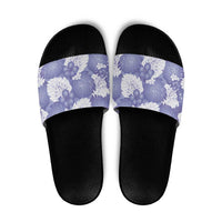 Purple Aloha Hawaii Slide Sandals Monstera Hibiscus Plumeria Seamless Vibes - Polynesian Pride