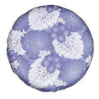 Purple Aloha Hawaii Spare Tire Cover Monstera Hibiscus Plumeria Seamless Vibes - Polynesian Pride
