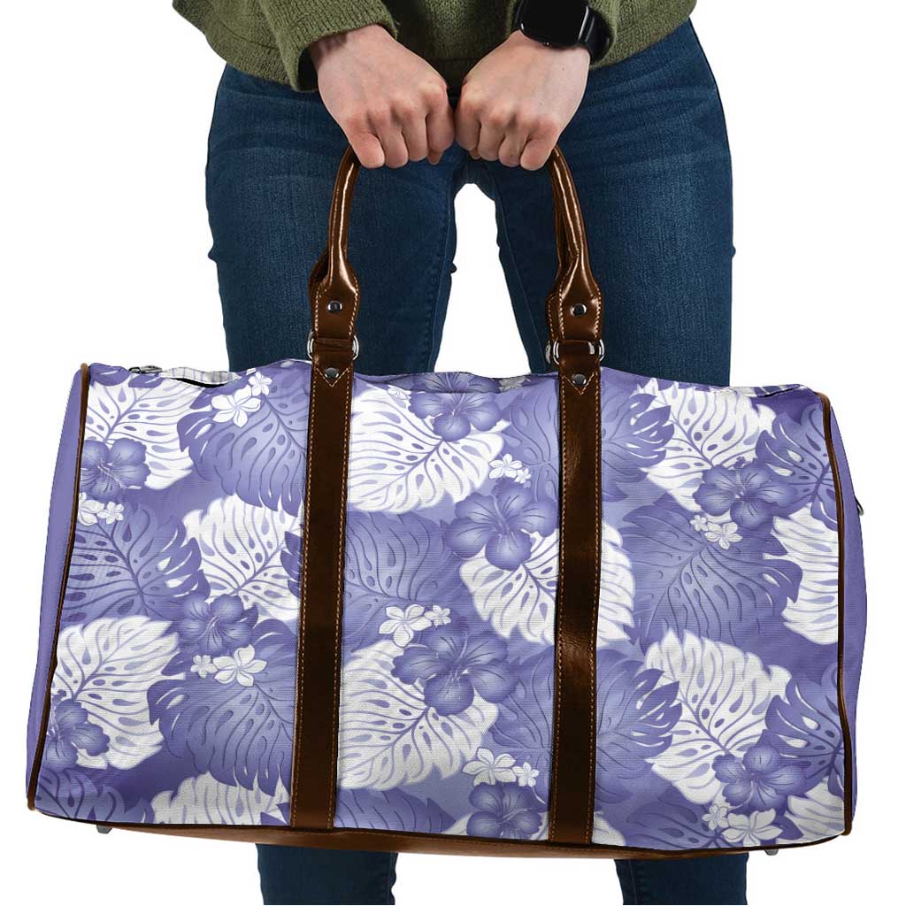 Purple Aloha Hawaii Travel Bag Monstera Hibiscus Plumeria Seamless Vibes LT14 Purple - Polynesian Pride