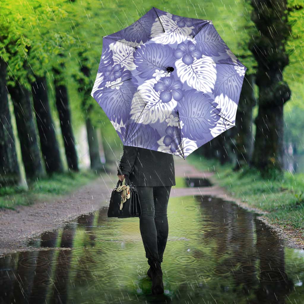 Purple Aloha Hawaii Umbrella Monstera Hibiscus Plumeria Seamless Vibes - Polynesian Pride