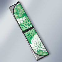 Green Aloha Hawaii Auto Sun Shade Monstera Hibiscus Plumeria Seamless Vibes - Polynesian Pride