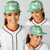 Green Aloha Hawaii Baseball Net Cap Monstera Hibiscus Plumeria Seamless Vibes - Polynesian Pride