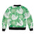 Green Aloha Hawaii Bomber Jacket Monstera Hibiscus Plumeria Seamless Vibes - Polynesian Pride