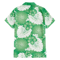 Green Aloha Hawaii Family Matching Tank Maxi Dress and Hawaiian Shirt Monstera Hibiscus Plumeria Seamless Vibes - Polynesian Pride