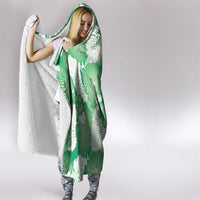 Green Aloha Hawaii Hooded Blanket Monstera Hibiscus Plumeria Seamless Vibes LT14 - Polynesian Pride