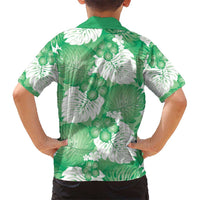 Green Aloha Hawaii Kid Hawaiian Shirt Monstera Hibiscus Plumeria Seamless Vibes LT14 - Polynesian Pride