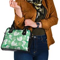 Green Aloha Hawaii Shoulder Handbag Monstera Hibiscus Plumeria Seamless Vibes - Polynesian Pride