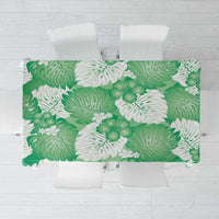 Green Aloha Hawaii Tablecloth Monstera Hibiscus Plumeria Seamless Vibes - Polynesian Pride