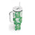 Green Aloha Hawaii Tumbler With Handle Monstera Hibiscus Plumeria Seamless Vibes - Polynesian Pride