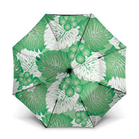 Green Aloha Hawaii Umbrella Monstera Hibiscus Plumeria Seamless Vibes - Polynesian Pride