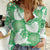 Green Aloha Hawaii Women Casual Shirt Monstera Hibiscus Plumeria Seamless Vibes - Polynesian Pride