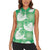 Green Aloha Hawaii Women Sleeveless Polo Shirt Monstera Hibiscus Plumeria Seamless Vibes - Polynesian Pride