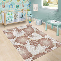 Mocha Mousse Aloha Hawaii Area Rug Monstera Hibiscus Plumeria Seamless Vibes - Polynesian Pride