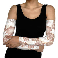 Mocha Mousse Aloha Hawaii Arm Sleeves Monstera Hibiscus Plumeria Seamless Vibes - Polynesian Pride