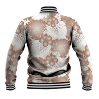 Mocha Mousse Aloha Hawaii Baseball Jacket Monstera Hibiscus Plumeria Seamless Vibes LT14 - Polynesian Pride