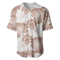 Mocha Mousse Aloha Hawaii Baseball Jersey Monstera Hibiscus Plumeria Seamless Vibes - Polynesian Pride