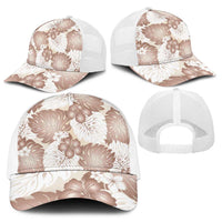 Mocha Mousse Aloha Hawaii Baseball Net Cap Monstera Hibiscus Plumeria Seamless Vibes - Polynesian Pride