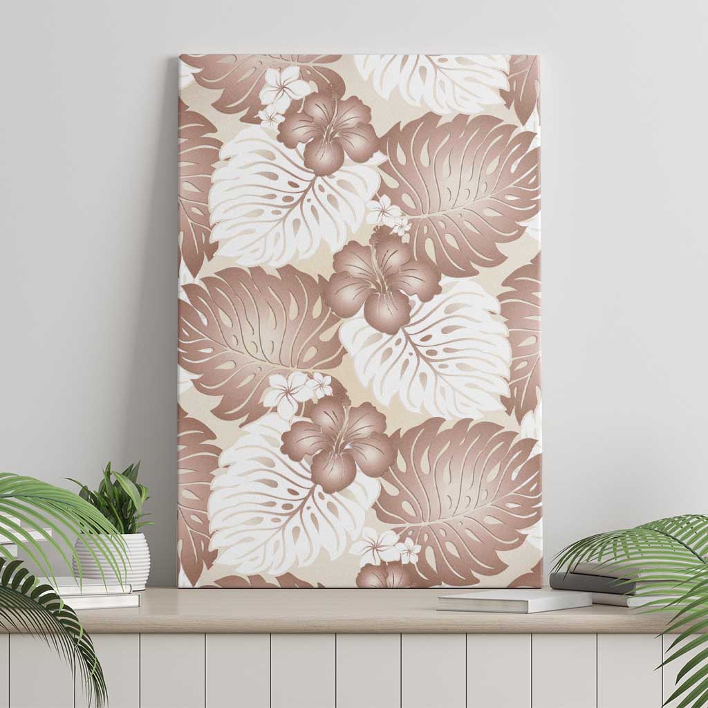 Mocha Mousse Aloha Hawaii Canvas Wall Art Monstera Hibiscus Plumeria Seamless Vibes LT14 - Polynesian Pride