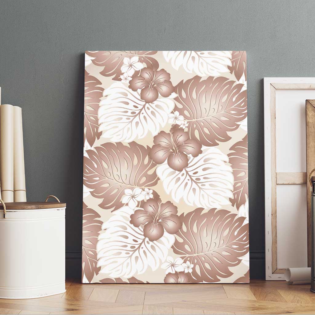 Mocha Mousse Aloha Hawaii Canvas Wall Art Monstera Hibiscus Plumeria Seamless Vibes LT14 - Polynesian Pride