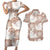Mocha Mousse Aloha Hawaii Couples Matching Short Sleeve Bodycon Dress and Hawaiian Shirt Monstera Hibiscus Plumeria Seamless Vibes - Polynesian Pride