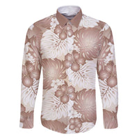 Mocha Mousse Aloha Hawaii Family Matching Mermaid Dress and Hawaiian Shirt Monstera Hibiscus Plumeria Seamless Vibes - Polynesian Pride