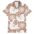 Mocha Mousse Aloha Hawaii Family Matching Off The Shoulder Long Sleeve Dress and Hawaiian Shirt Monstera Hibiscus Plumeria Seamless Vibes - Polynesian Pride
