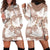 Mocha Mousse Aloha Hawaii Hoodie Dress Monstera Hibiscus Plumeria Seamless Vibes - Polynesian Pride