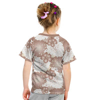 Mocha Mousse Aloha Hawaii Kid T Shirt Monstera Hibiscus Plumeria Seamless Vibes LT14 - Polynesian Pride