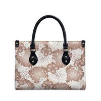 Mocha Mousse Aloha Hawaii Leather Bag Monstera Hibiscus Plumeria Seamless Vibes - Polynesian Pride