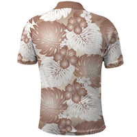 Mocha Mousse Aloha Hawaii Polo Shirt Monstera Hibiscus Plumeria Seamless Vibes - Polynesian Pride