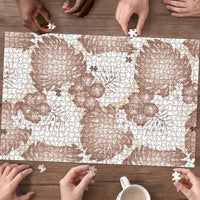 Mocha Mousse Aloha Hawaii Puzzle Monstera Hibiscus Plumeria Seamless Vibes - Polynesian Pride