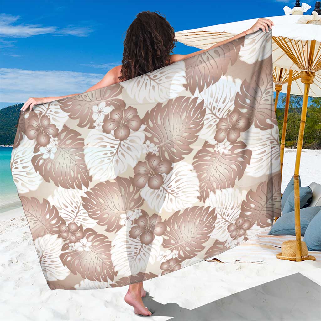 Mocha Mousse Aloha Hawaii Sarong Monstera Hibiscus Plumeria Seamless Vibes LT14 One Size 44 x 66 inches Mocha Mousse - Polynesian Pride