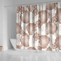 Mocha Mousse Aloha Hawaii Shower Curtain Monstera Hibiscus Plumeria Seamless Vibes - Polynesian Pride