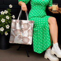 Mocha Mousse Aloha Hawaii Tote Bag Monstera Hibiscus Plumeria Seamless Vibes - Polynesian Pride