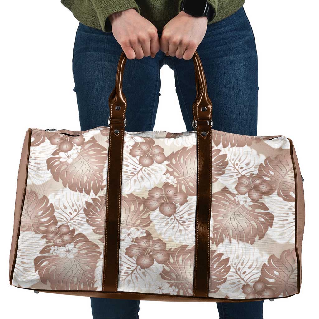 Mocha Mousse Aloha Hawaii Travel Bag Monstera Hibiscus Plumeria Seamless Vibes LT14 Mocha Mousse - Polynesian Pride