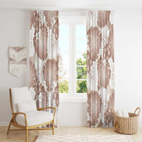 Mocha Mousse Aloha Hawaii Window Curtain Monstera Hibiscus Plumeria Seamless Vibes - Polynesian Pride